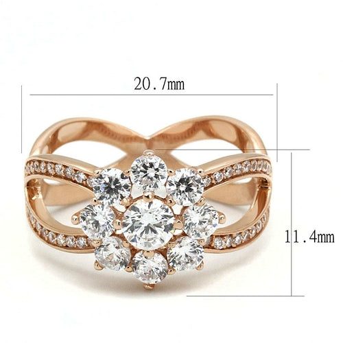 Anillo Oro Rosa de Plata 925